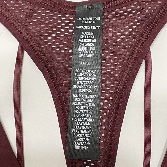 Savage X Fenty RACER X SPORTS BRA Size L Wine Night Purple Medium Impact NEW - Picture 8 of 10
